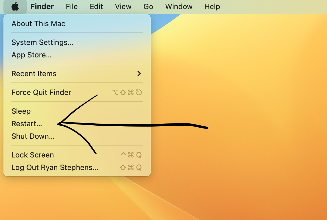 Restart Mac