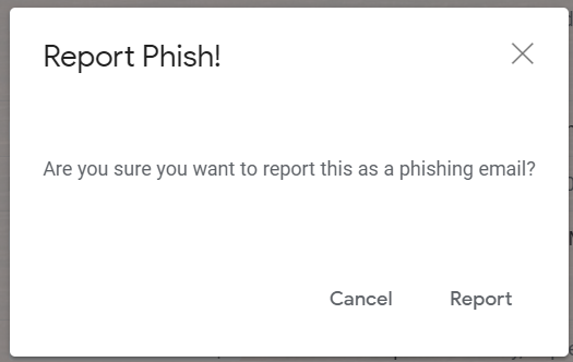 Phish Alert Prompt screenshot